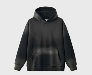 Custom Logo Printed <b>Black</b> Charcoal <b>Tie</b>-Dye Hoodie Heavyweight Cotton Fleece Acid Wash Pullover Hoodie For Streetwear - Product Image 1