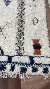 Tapis marocain en laine fait main, noué à la main, style berbère, géométrique, tribal, shaggy, tapis d'intérieur, décoration bohème - Product Image 4