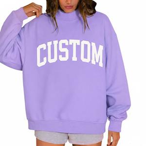 Sweat-shirt réversible surdimensionné à col montant et manches longues pour femme, imprimé personnalisé, collection 2026 – Idéal pour un look décontracté - Product Image 5