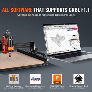 300W 3 assi GRBL controllo macchina Router CNC 1200 RPM legno acrilico MDF PVC plastica schiuma 400X400X75mm Area di lavoro incisione - Product Image 6