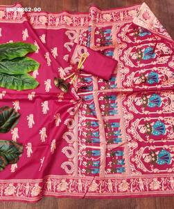 Colección de Sarees y Blusas de Seda Baluchari con Diseño Tejido, Ideales para Festivales, Compra en Línea en India Saree Love - Product Image 3