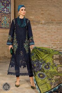 En gros, Ensembles 3 pièces pour femmes, Salwar Kameez pakistanais en tissu Lawn avec broderie au col, Salwar uni en tissu Lawn et Dupatta, style décontracté d'été - Product Image 5
