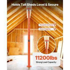Paquete de 2 Gatos Telescópicos de Acero de 54-150 Pulgadas, Capacidad de Carga Máxima de 11200 Libras, Viga de Soporte Ajustable, Elevador de Nivelación de Sótano, Gato para Casa - Product Image 2