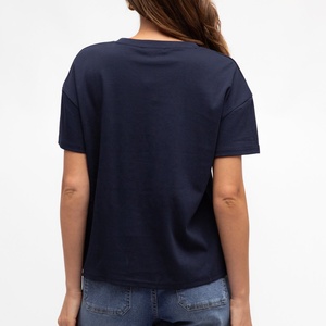 Regular Fit 100% Cotton Casual T Shirt Tuck Waist Women Custom Logo Design Your Own Personalized Shirts Women O-Neck T-Shirt - Product Image 2