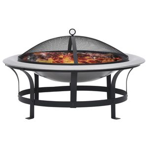 <b>Stainless</b> <b>Steel</b> Outdoor <b>Fire</b> <b>Pit</b> with Grill 29.9 Inches - Product Image 2