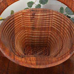 Bol à noix en bois économique avec compartiments séparés pour amandes, pistaches, pois chiches et snacks, au design rustique et élégant - Product Image 3