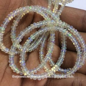 Perles de pierres précieuses en opale d'Éthiopie naturelle lisse de 2 mm et 4 mm, en forme de rondelle, pour la fabrication de bijoux, qualité AAA véritable, en vrac - Product Image 3