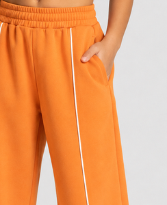 Pantalon de jogging décontracté surdimensionné pour fille, motif citrouille contrastant, en molleton respirant de qualité supérieure - Product Image 4