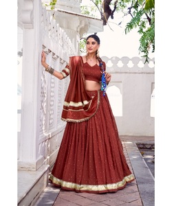 Indian Traditional Pure Chanderi Zari Weaving Work With Embossed Design Lehenga Choli for Wedding Occasion for Women Fancy Wear - Product Image 1
