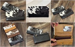 Famous Brand Cowhide Wallets for Women Manufacturer <b>Genuine</b> Leather Credit Card Clutch Fashionable Purse with Magnetic Button - Product Image 3
