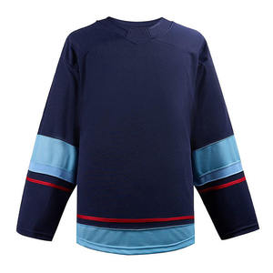 เสื้อฮอกกี้น้ำแข็งผู้ชายแบบสั่งทำพิเศษ แขนยาว สีกรมท่า สีฟ้าอ่อน สีแดง ผ้าโพลีเอสเตอร์ซับเหงื่อ ระบายอากาศได้ดี สำหรับผู้ใหญ่ - Product Image 3