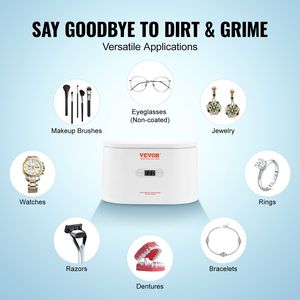 Máquina limpiadora de joyas ultrasónica portátil de 22oz (650ml) 5 Temporizador digital Limpiador sónico para anillos de anteojos-2 cestas de limpieza - Product Image 3