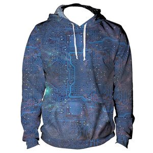 <b>Men's</b> Hooded <b>Pullover</b> Sweatshirt Galaxy Circuit Print Sublimation Polyester Knitted Autumn Streetwear Hip Hop Fashion <b>Jacket</b> - Product Image 4