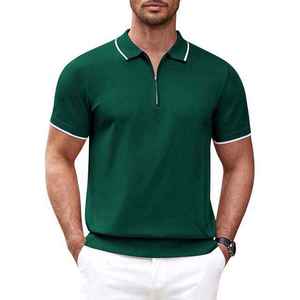 เสื้อโปโลผู้ชายสีเขียวล้วนแบบใหม่ ผลิตจากผ้าฝ้าย 100% เป็นมิตรต่อสิ่งแวดล้อม ราคาขายส่ง จากบริษัทราชีด ผลิตแอนด์ โกรท จำกัด - Product Image 1
