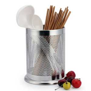 Stainless Steel Cutlery Holder Kitchen Utensil Organizer Spoon Fork Chopsticks Storage <b>Rack</b> Countertop Flatware Stand - Product Image 1