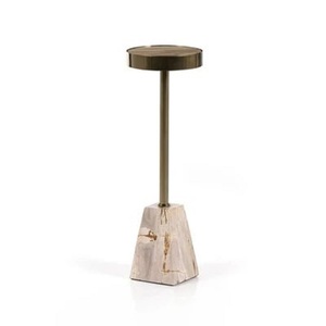 Mesa de Cóctel de Aluminio Martillado de Alta Calidad, Mueble Premium con Detalles Metálicos, Mesa Auxiliar para Hogar, Hotel, Vino y Bebidas, Latón - Product Image 4