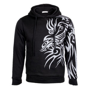 Men's <b>Dragon</b> Print Hooded Pullover Sweatshirt Fleece Hoodie Cotton Bamboo Fiber Casual Spring Wear - Product Image 2