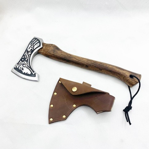Hache de survie artisanale de qualité supérieure, vente en gros, tête sculptée, manche en bois, lame en acier au carbone de qualité DIY, longueur totale de 15 pouces - Product Image 5