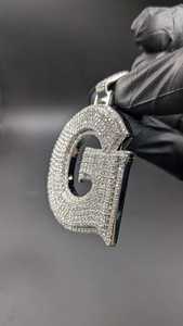 Iced Out 925 <b>Silver</b> <b>Charm</b> Pendant With VVS Moissanite Diamond Micro Pave Setting Unisex Every Day Wear <b>Charm</b> Pendant - Product Image 6