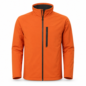 Veste Softshell Homme Personnalisée Coupe-Vent Résistante à l'Eau en Polyester OEM avec Col Montant Zippé et Poche Poitrine pour Vêtements de Travail Extérieurs – Fabricant - Product Image 1