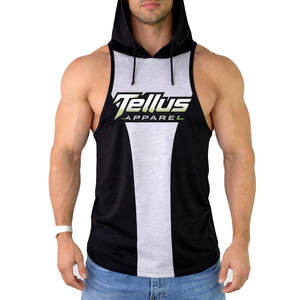 Débardeur de sport pour homme de haute qualité, coupe ajustée, 100% coton, sans manches - Product Image 1