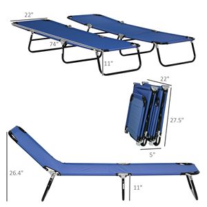 Set di 2 Sdraio Pieghevoli da Piscina con Schienale Reclinabile a 5 Livelli, Struttura in Acciaio per Prendere il Sole all'Aperto, Ideali per Spiaggia e Giardino - Product Image 3