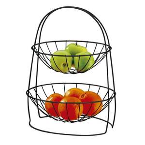 Panier à légumes à trois niveaux en métal, nouveau design, panier à fruits en fil métallique noir, panier à fruits fait main de forme unique - Product Image 3