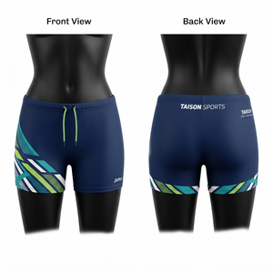 TAISON SPORTS <b>Mens</b> Regular Fit Swim Trunks 120 Grams Spandex/Polyester Peach Skin Red Custom Digital Print Front Logo 1 - Product Image 1