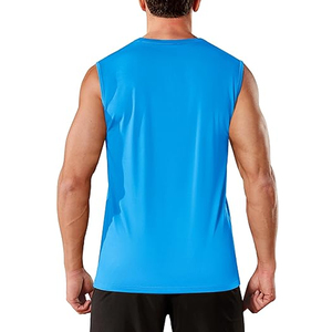 เสื้อยืดแขนกุดลำลองฤดูร้อนสำหรับผู้ชายและผู้หญิง แห้งเร็ว ผลิตจากโพลีเอสเตอร์ พิมพ์ลายเบาๆ คอกลม เสื้อกั๊กไหล่กว้าง - Product Image 3