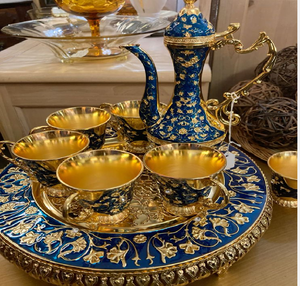 Ensemble de cafetières turques vintage en métal luxueux, ensemble à thé turc, cafetière en métal, cafetière marocaine - Product Image 6