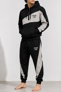 Conjunto Deportivo Personalizado para Hombre con Capucha, Bloques de Color, Manga Larga, Ropa Deportiva Informal con Pantalones con Cordón, Logotipo Personalizado, Sudadera con Capucha Personalizada - Product Image 2