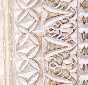 Boho Inspired Wooden Full Length <b>Mirror</b> Intricate Handcrafted Frame for Warm Contemporary Living Spaces - Product Image 2