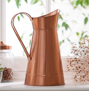 Gorgeous <b>copper</b> jug boasting elaborate, traditional embossed patterns and a curved <b>handle</b>. Luxury available at wholesale price. - Product Image 4