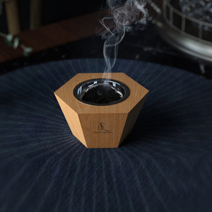 Luxury Hexagon Wooden <b>Bakhoor</b> Burner Tapered Geometric Arabic <b>Oud</b> Incense Holder With Removable Metal Bowl For Incense Use - Product Image 4