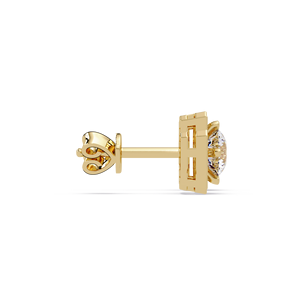 Pendientes de Diamantes Cultivados en Laboratorio con Corte Redondo de Inspiración Vintage, Oro Puro de 14K, Joyería Fina Premium para Bodas, para Mujer - Product Image 4