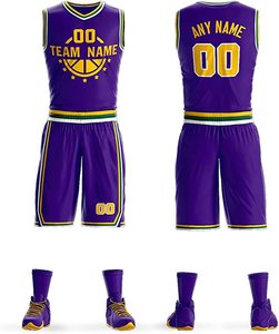 Camisetas Deportivas Profesionales y Duraderas para Hombre, Diseño Corto para Gimnasio, Uniformes de Baloncesto Amarillo Dorado, Ropa de Baloncesto para Hombre y Niños - Product Image 6