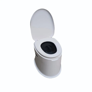 <b>Portable</b> Modern Commode Toilet <b>Seat</b> with Lid Smooth Finish for Home Use - Product Image 2
