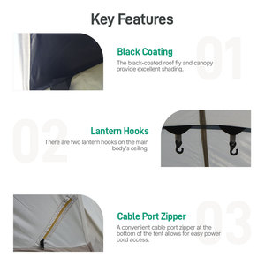 Camping <b>tent</b> extended type easy setup 4-5 person Camptown OBERON Duralumin <b>pole</b> camping <b>tent</b> black coated large space 4 seasons - Product Image 4