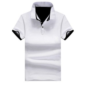 Camisa de Manga Corta Azul Marino para Hombre con Ribete Azul Claro, Corte Regular, Tejido de Punto, 100% Poliéster, Estilo Casual - Product Image 2