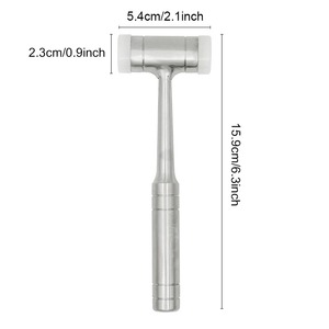 Martillo Ortopédico de 15.9 cm con Mango de Acero Inoxidable y Cabeza de Nailon, Instrumento Quirúrgico Manual para Uso Ortopédico - Product Image 1