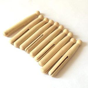Pinces à linge rondes en bois artisanales, multifonctionnelles, durables, style rustique - Outils de lavage - Product Image 4