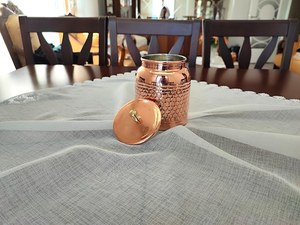 Traditional Copper Utility <b>Jar</b> Handmade Storage Canister Food Container Kitchen Vessel Dry Fruit Box Tea Coffee <b>Spice</b> Holder - Product Image 3