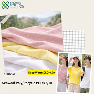 SWL-TK0158 Seawool PET/Recycle PET=72/28 Q-Dry, Laine de coquille d'huître avec effet isolant, CLO:0.29 - Product Image 2