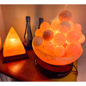 Lampe en sel de l'Himalaya artisanale, boules de sel dans un bol de feu pour la décoration de la maison et les cadeaux - Prix fabricant - Product Image 3