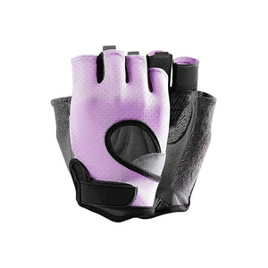 <b>Half</b> Finger Gym Gloves Pink Black PU Leather Mesh Breathable Non <b>Slip</b> Adjustable Wrist Strap for Fitness Weight Lifting Training - Product Image 5