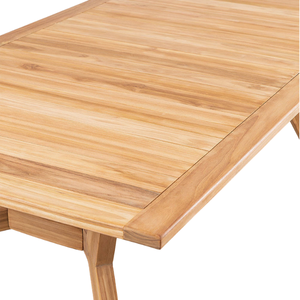 Table à manger rectangulaire en teck massif avec pieds croisés inclinés – Design moderne et durable - Product Image 4