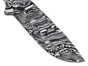 Cuchillo de Caza de Acero de Damasco Hecho a Mano, Hoja en Bruto Personalizable OEM, Cuchillo de Bolsillo Fijo para Uso Industrial y de Cuero - Product Image 2