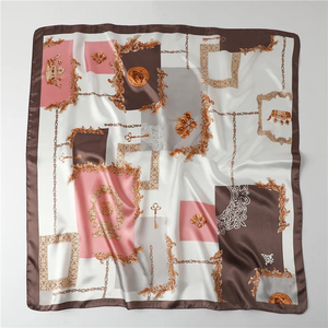 90cm Luxury Brand Silk Satin <b>Square</b> Scarf Women <b>Hijab</b> Bandana Muslim Headscarves Shawl Wrap Ladies Headband Neckerchief Foulard - Product Image 6