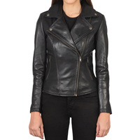 Veste en peau de mouton véritable pour femme, noire, confortable, en tissu tissé doux, design unique, style tendance, coupe ajustée, avec poche