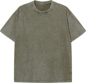 T-shirt à manches courtes pour homme, couleur unie, col rond, coton jersey 100% lavé, coupe décontractée, longueur normale - Product Image 2
